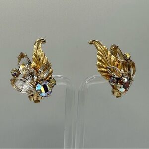 Crystal vintage earrings with AB crystal